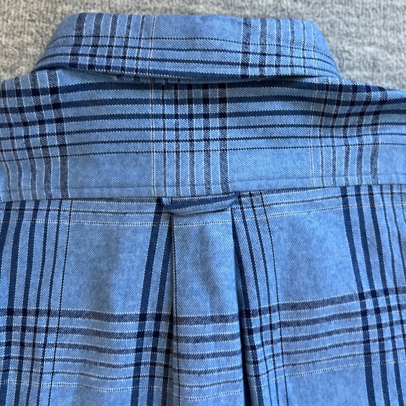 Blake Shelton Lands’ End NWT Blue Plaid Flannel Buttondown Sz. L - Picture 8 of 11